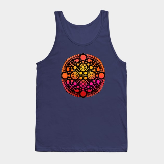 Circular Gradient Mandala Yellow-Pink-Orange Tank Top by GermainArtistry